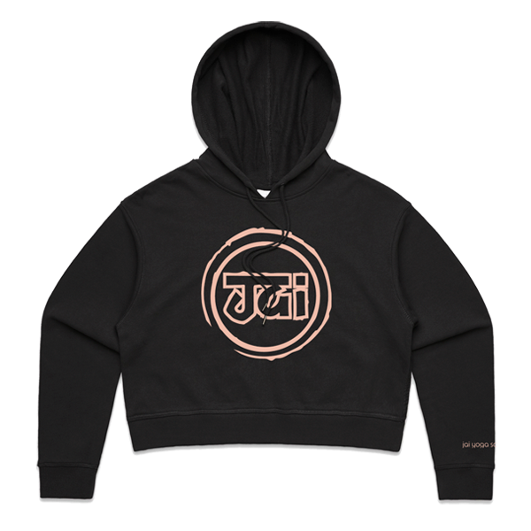 Download Logo Crop Pullover Hoodie - Black - JAI Yoga School - Yoga ...